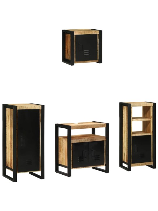 Vannas istabas mēbeļu komplekts 4 pcs brūna cieta mango koksne