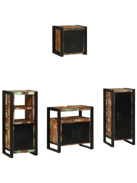 Vannas istabas mēbeļu komplekts 4 pcs ciets atjaunots koks