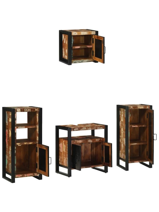 Vannas istabas mēbeļu komplekts 4 pcs ciets atjaunots koks