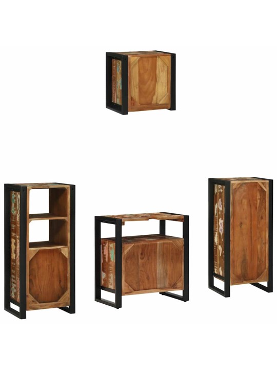 Vannas istabas mēbeļu komplekts 4 pcs ciets atjaunots koks