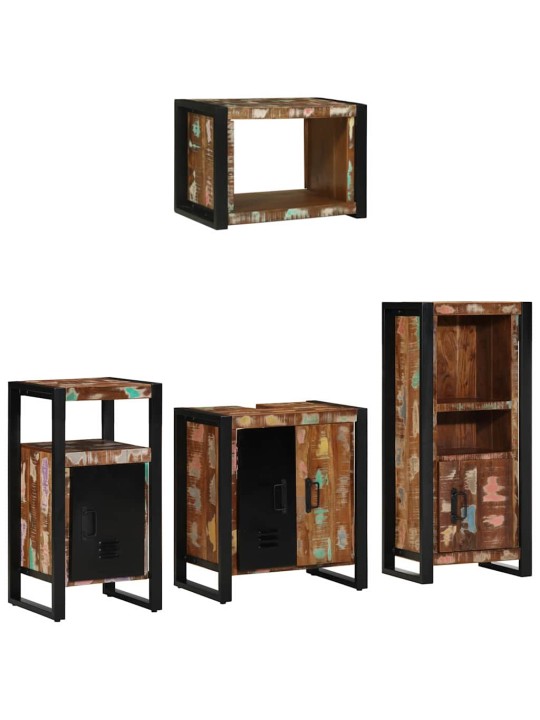 Vannas istabas mēbeļu komplekts 4 pcs ciets atjaunots koks