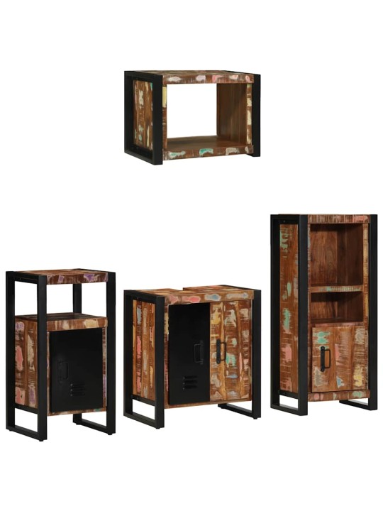 Vannas istabas mēbeļu komplekts 4 pcs ciets atjaunots koks