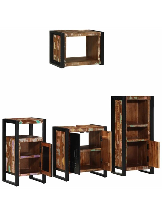 Vannas istabas mēbeļu komplekts 4 pcs ciets atjaunots koks