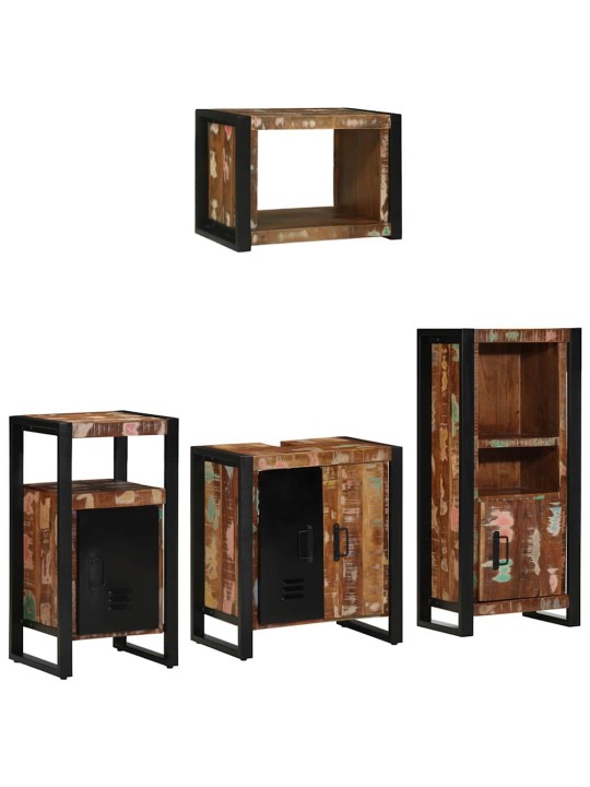 Vannas istabas mēbeļu komplekts 4 pcs ciets atjaunots koks
