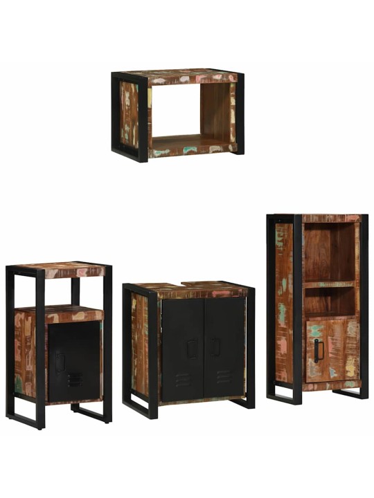 Vannas istabas mēbeļu komplekts 4 pcs ciets atjaunots koks