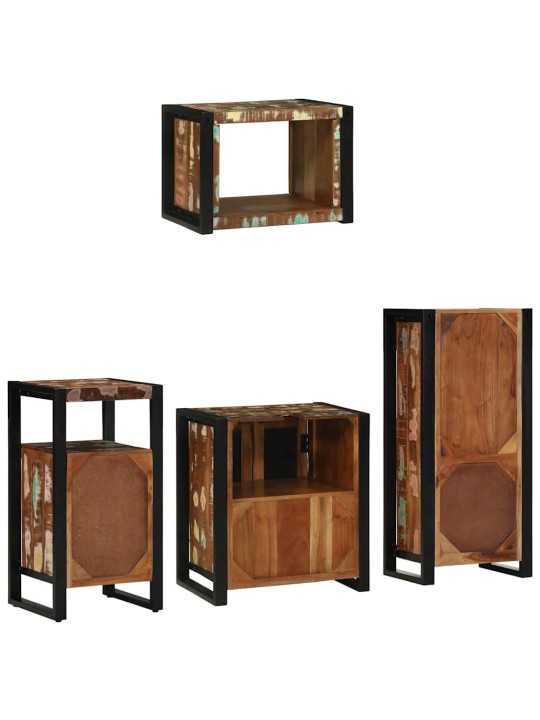 Vannas istabas mēbeļu komplekts 4 pcs ciets atjaunots koks