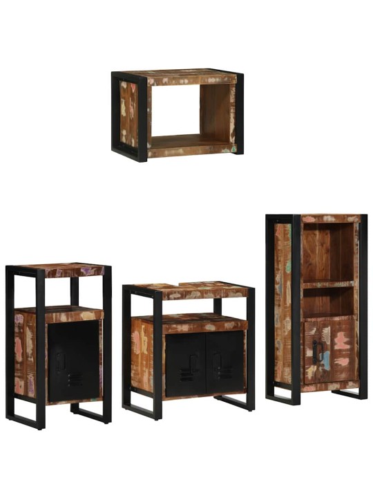 Vannas istabas mēbeļu komplekts 4 pcs ciets atjaunots koks