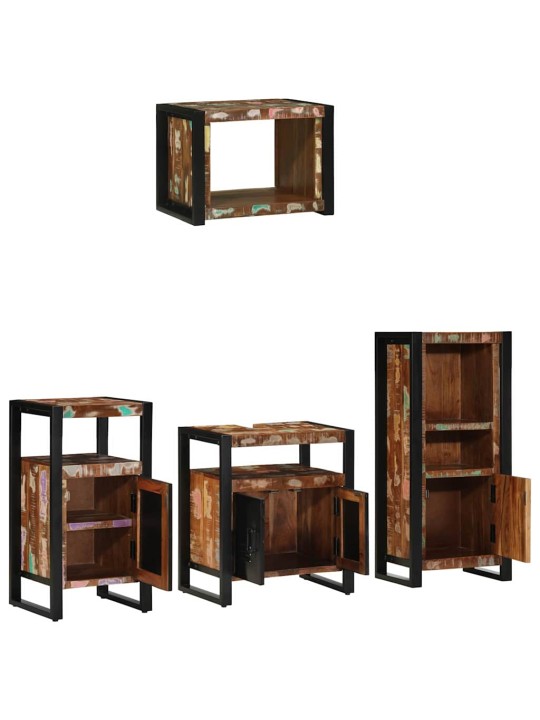 Vannas istabas mēbeļu komplekts 4 pcs ciets atjaunots koks