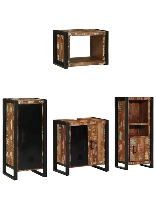 Vannas istabas mēbeļu komplekts 4 pcs ciets atjaunots koks