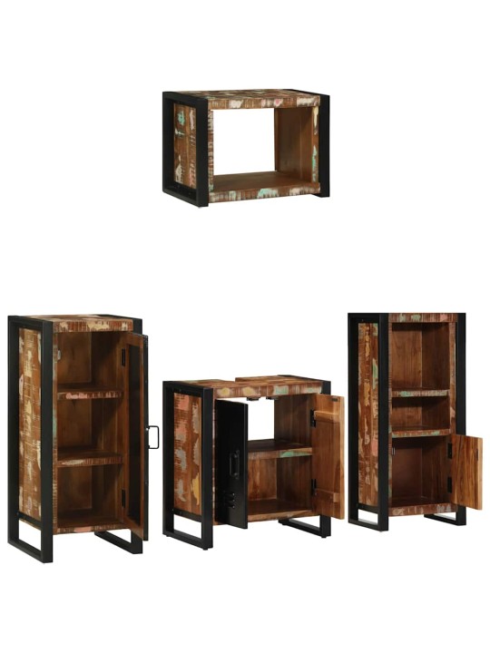 Vannas istabas mēbeļu komplekts 4 pcs ciets atjaunots koks