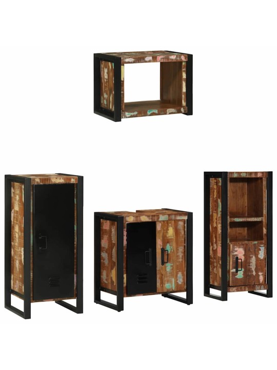 Vannas istabas mēbeļu komplekts 4 pcs ciets atjaunots koks