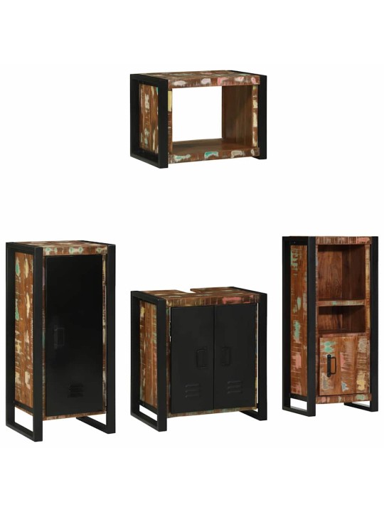 Vannas istabas mēbeļu komplekts 4 pcs ciets atjaunots koks
