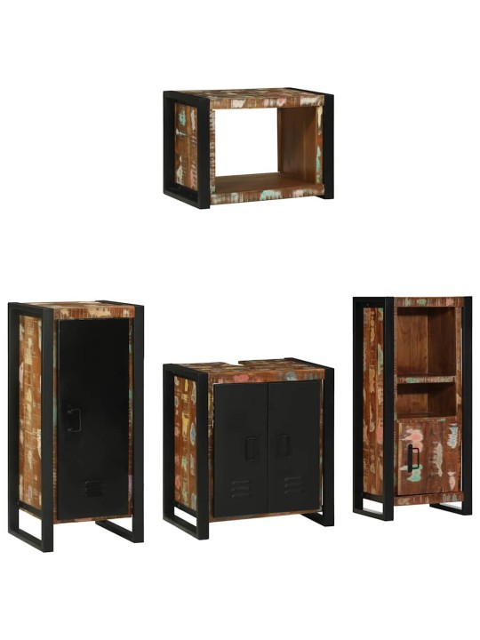 Vannas istabas mēbeļu komplekts 4 pcs ciets atjaunots koks