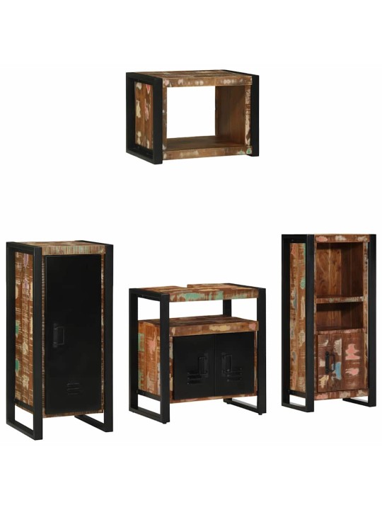 Vannas istabas mēbeļu komplekts 4 pcs ciets atjaunots koks