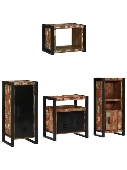 Vannas istabas mēbeļu komplekts 4 pcs ciets atjaunots koks
