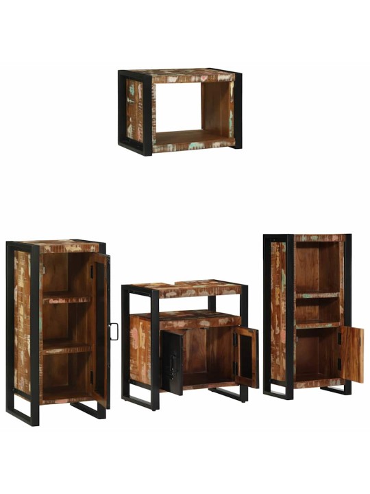 Vannas istabas mēbeļu komplekts 4 pcs ciets atjaunots koks