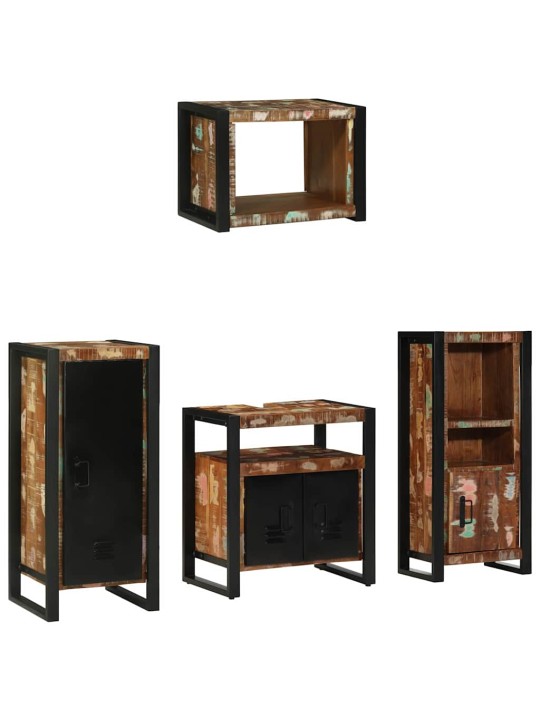 Vannas istabas mēbeļu komplekts 4 pcs ciets atjaunots koks