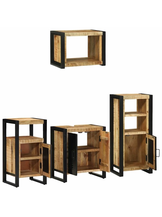 Vannas istabas mēbeļu komplekts 4 pcs brūna cieta mango koksne