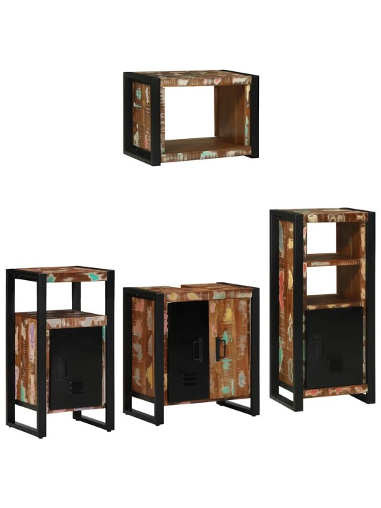 Vannas istabas mēbeļu komplekts 4 pcs ciets atjaunots koks