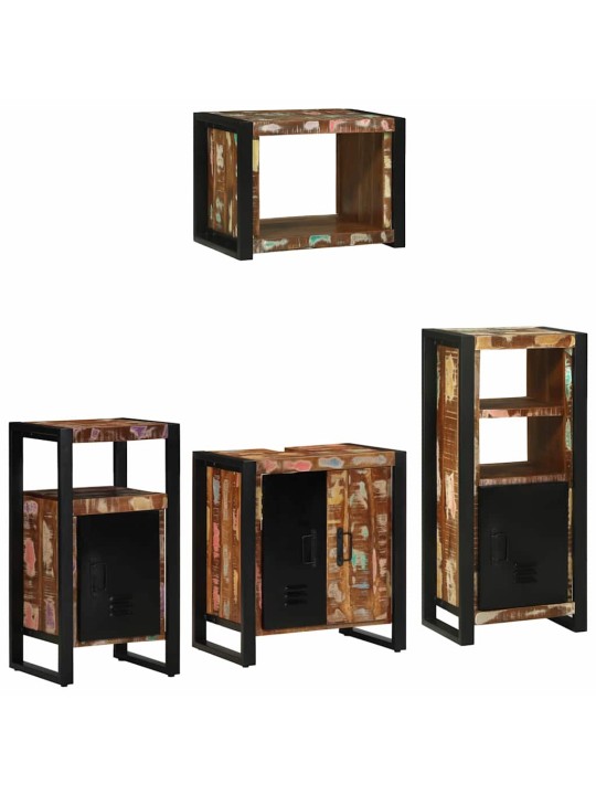 Vannas istabas mēbeļu komplekts 4 pcs ciets atjaunots koks