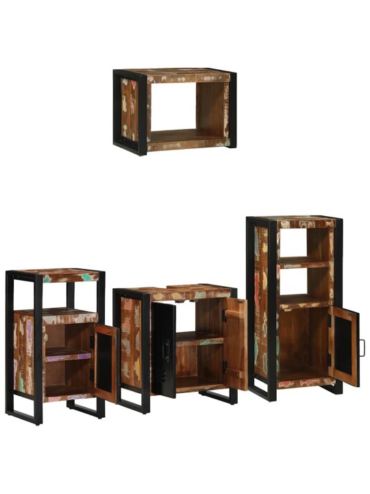 Vannas istabas mēbeļu komplekts 4 pcs ciets atjaunots koks