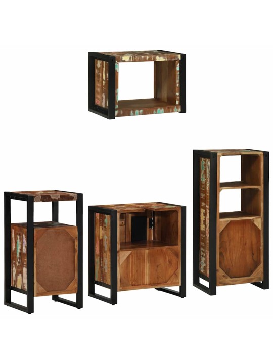 Vannas istabas mēbeļu komplekts 4 pcs ciets atjaunots koks