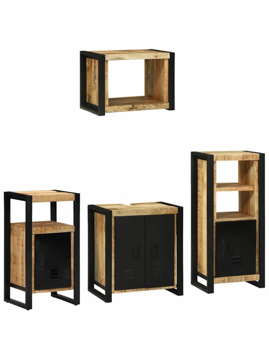 Vannas istabas mēbeļu komplekts 4 pcs brūna cieta mango koksne