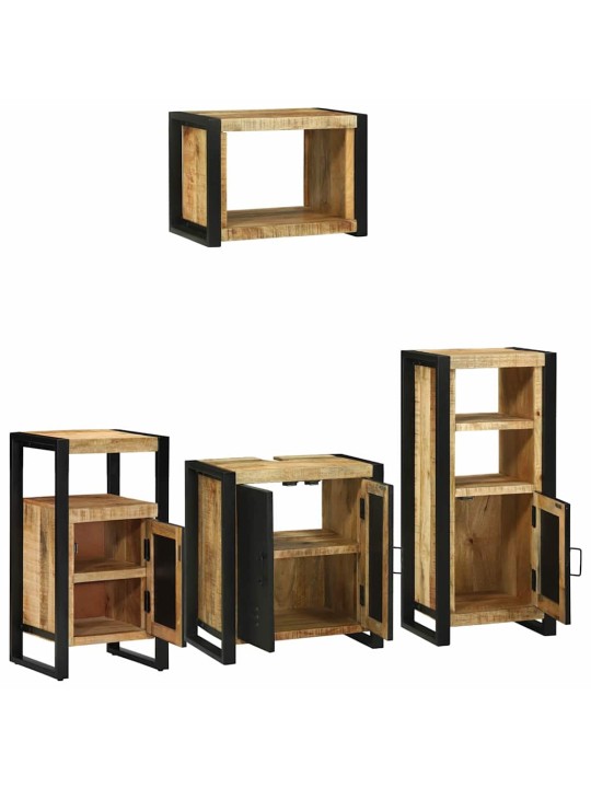Vannas istabas mēbeļu komplekts 4 pcs brūna cieta mango koksne