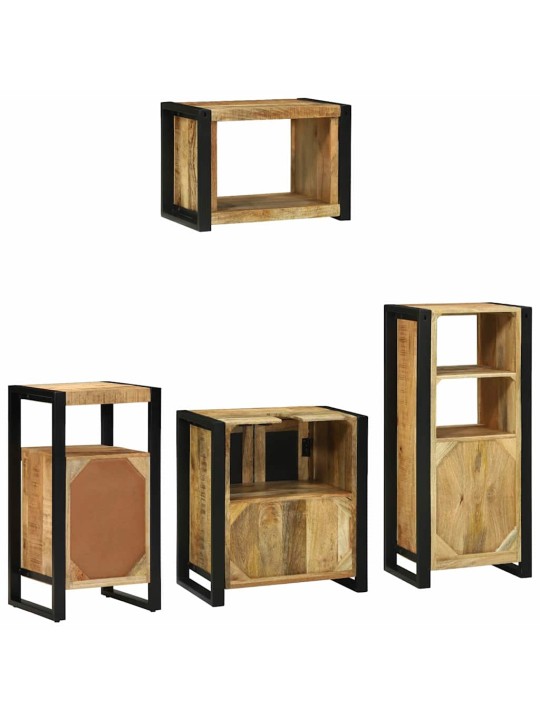 Vannas istabas mēbeļu komplekts 4 pcs brūna cieta mango koksne