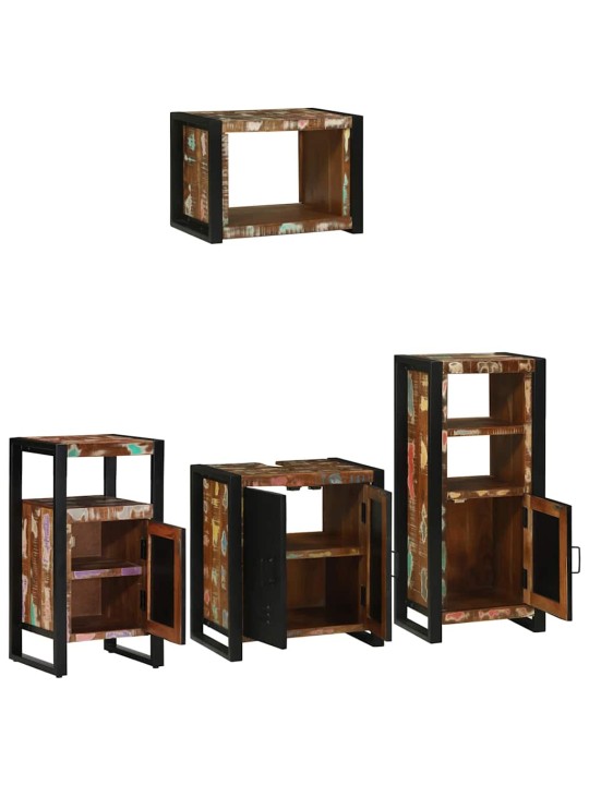 Vannas istabas mēbeļu komplekts 4 pcs ciets atjaunots koks