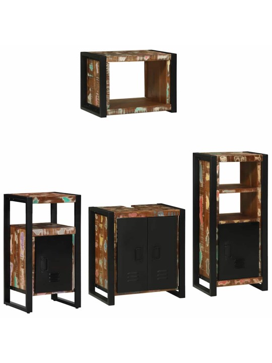 Vannas istabas mēbeļu komplekts 4 pcs ciets atjaunots koks