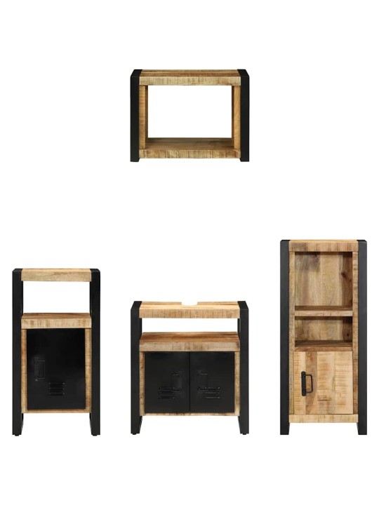 Vannas istabas mēbeļu komplekts 4 pcs brūna cieta mango koksne