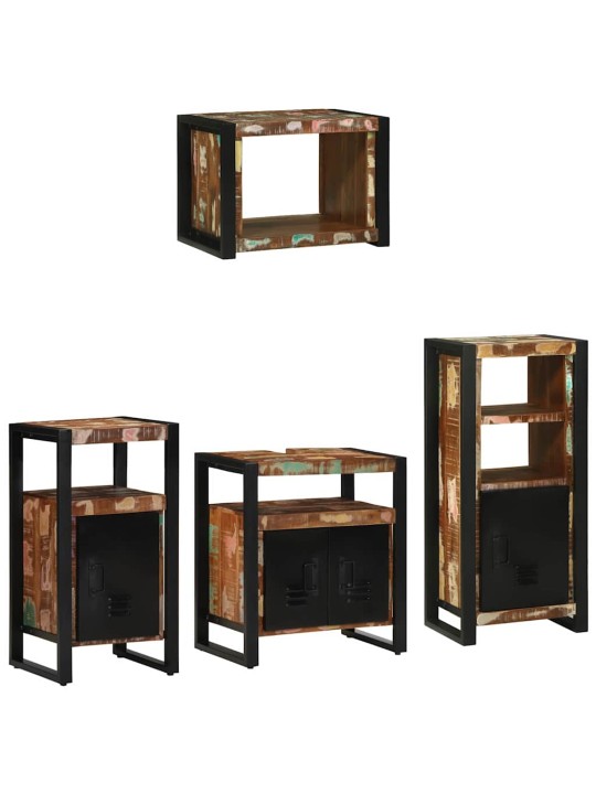 Vannas istabas mēbeļu komplekts 4 pcs ciets atjaunots koks