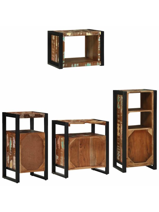 Vannas istabas mēbeļu komplekts 4 pcs ciets atjaunots koks