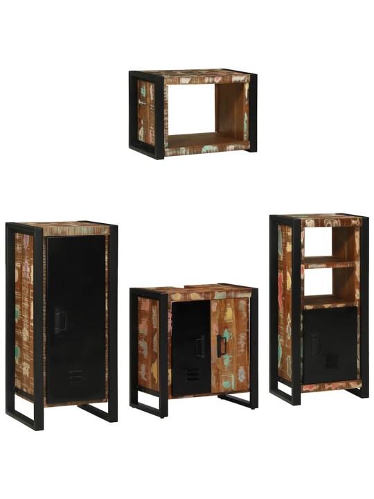 Vannas istabas mēbeļu komplekts 4 pcs ciets atjaunots koks