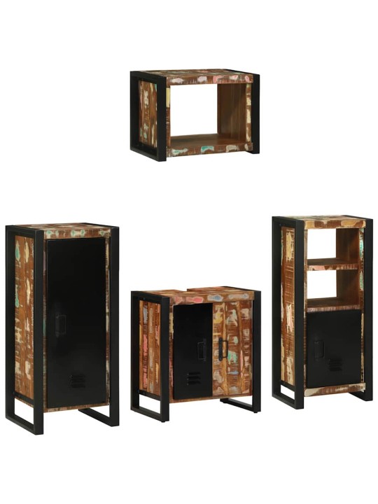 Vannas istabas mēbeļu komplekts 4 pcs ciets atjaunots koks