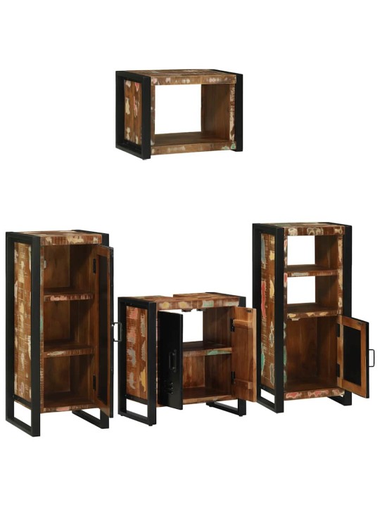 Vannas istabas mēbeļu komplekts 4 pcs ciets atjaunots koks