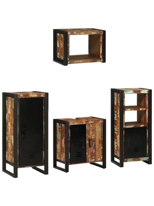 Vannas istabas mēbeļu komplekts 4 pcs ciets atjaunots koks