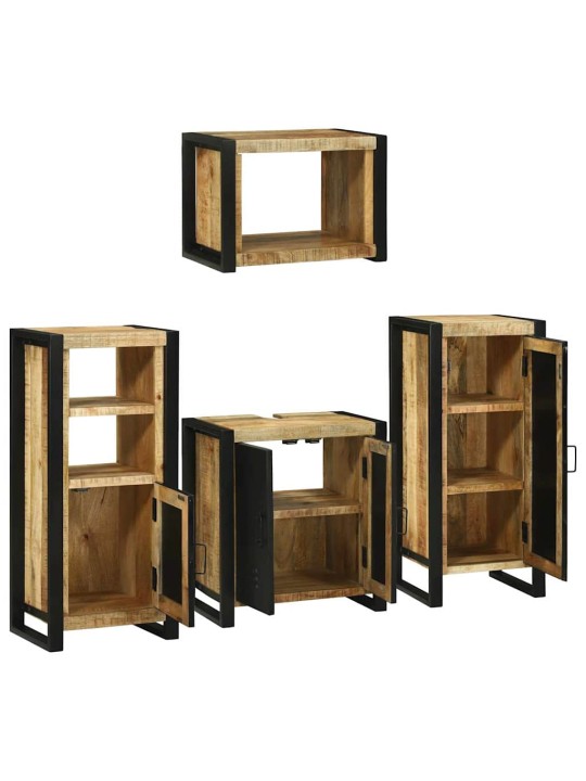 Vannas istabas mēbeļu komplekts 4 pcs brūna cieta mango koksne