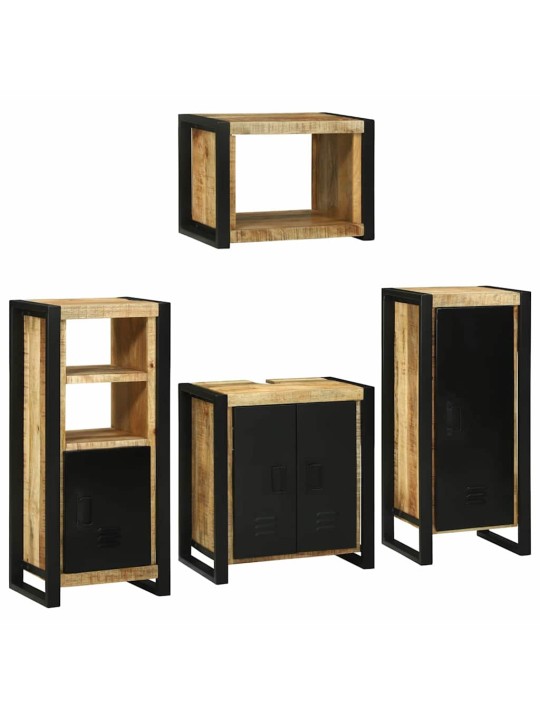 Vannas istabas mēbeļu komplekts 4 pcs brūna cieta mango koksne