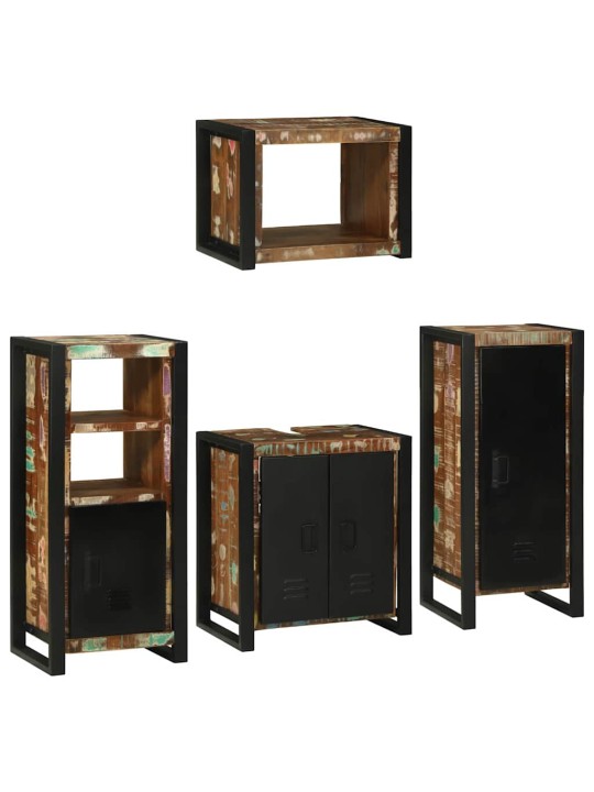 Vannas istabas mēbeļu komplekts 4 pcs ciets atjaunots koks