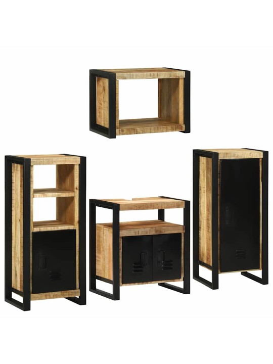 Vannas istabas mēbeļu komplekts 4 pcs brūna cieta mango koksne