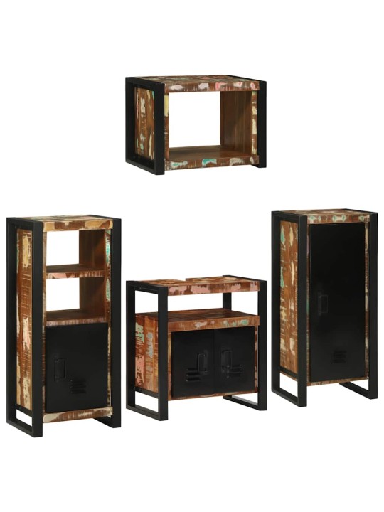 Vannas istabas mēbeļu komplekts 4 pcs ciets atjaunots koks