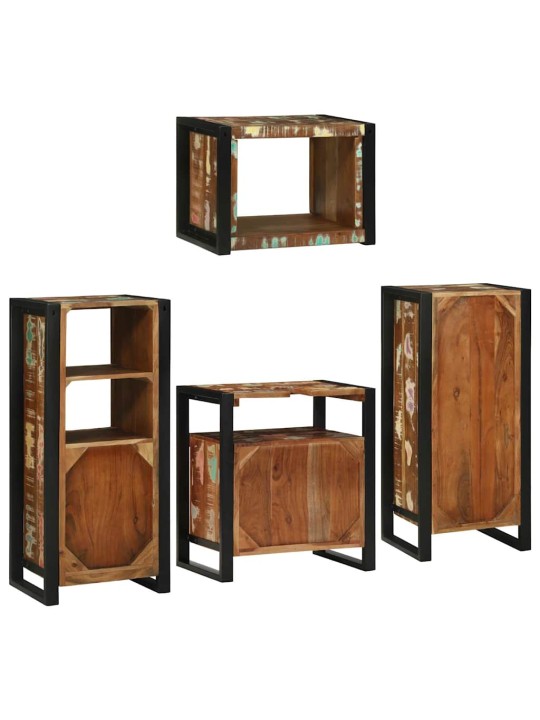 Vannas istabas mēbeļu komplekts 4 pcs ciets atjaunots koks
