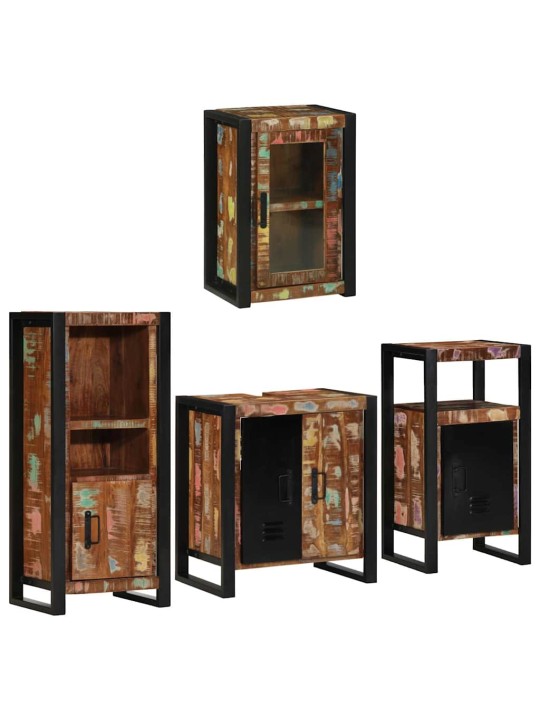 Vannas istabas mēbeļu komplekts 4 pcs ciets atjaunots koks