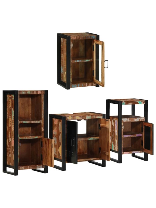 Vannas istabas mēbeļu komplekts 4 pcs ciets atjaunots koks
