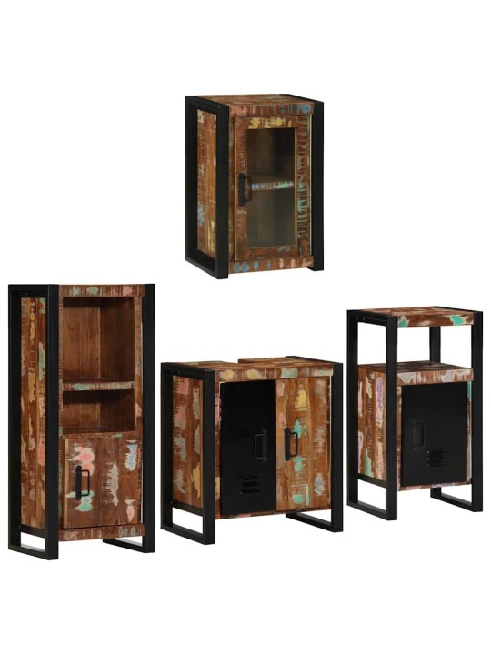 Vannas istabas mēbeļu komplekts 4 pcs ciets atjaunots koks