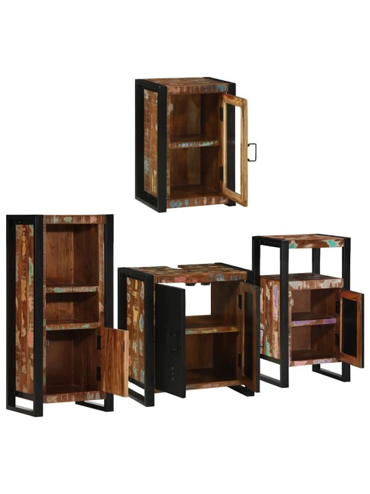 Vannas istabas mēbeļu komplekts 4 pcs ciets atjaunots koks