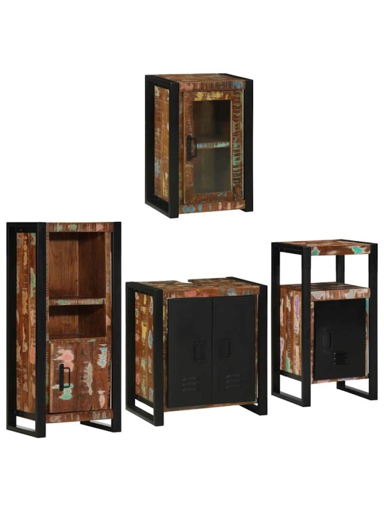 Vannas istabas mēbeļu komplekts 4 pcs ciets atjaunots koks