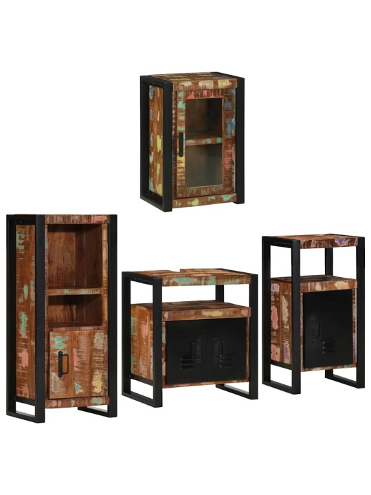 Vannas istabas mēbeļu komplekts 4 pcs ciets atjaunots koks